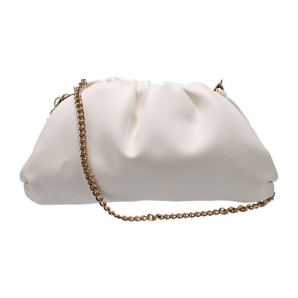 UNDERSTATED LEATHER Crescent Clutch in Ivory - Picture 5 of 12